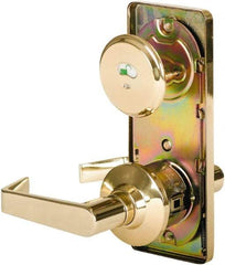 Stanley - Grade 2 Passage Lever Lockset - 2-3/4" Back Set, Keyless Cylinder, Brass Alloy, Bright Brass Finish - Top Tool & Supply