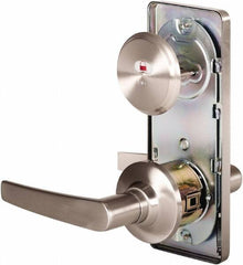 Stanley - Grade 2 Passage Lever Lockset - 2-3/4" Back Set, Keyless Cylinder, Brass Alloy, Nickel Finish - Top Tool & Supply