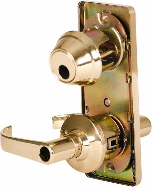 Stanley - Grade 2 Entry Lever Lockset - 2-3/4" Back Set, Key In Lever Cylinder, Brass Alloy, Bright Brass Finish - Top Tool & Supply