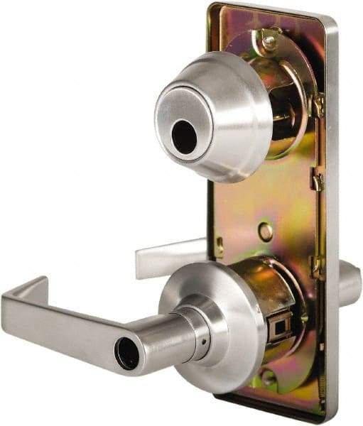 Stanley - Grade 2 Entry Lever Lockset - 2-3/4" Back Set, Key In Lever Cylinder, Brass Alloy, Satin Chrome Finish - Top Tool & Supply