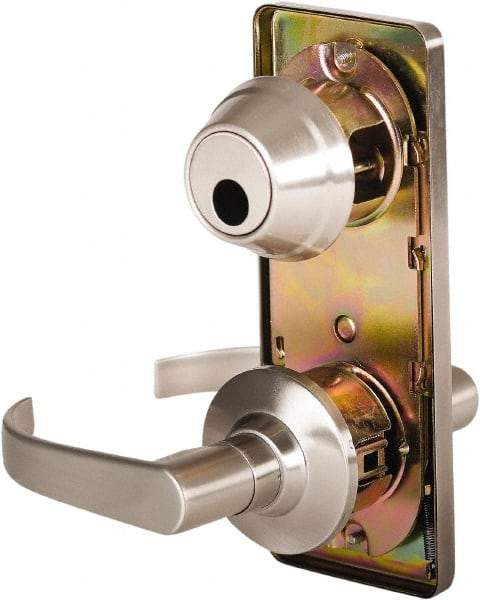 Stanley - Grade 2 Passage Lever Lockset - 2-3/4" Back Set, Keyless Cylinder, Brass Alloy, Nickel Finish - Top Tool & Supply