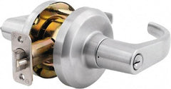 Stanley - Grade 1 Entrance Lever Lockset - 2-3/4" Back Set, Key In Lever Cylinder, Brass Alloy, Satin Chrome Finish - Top Tool & Supply