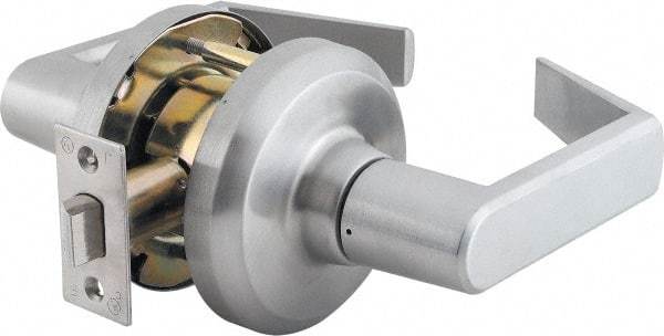 Stanley - Grade 1 Passage Lever Lockset - 2-3/4" Back Set, Keyless Cylinder, Brass Alloy, Satin Chrome Finish - Top Tool & Supply