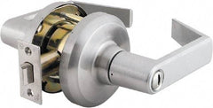 Stanley - Grade 1 Privacy Lever Lockset - 2-3/4" Back Set, Keyless Cylinder, Brass Alloy, Satin Chrome Finish - Top Tool & Supply