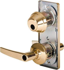 Stanley - Grade 2 Entry Lever Lockset - 2-3/4" Back Set, Key In Lever Cylinder, Brass Alloy, Bright Brass Finish - Top Tool & Supply