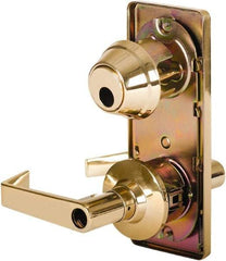 Stanley - Grade 2 Entry Lever Lockset - 2-3/4" Back Set, Key In Lever Cylinder, Brass Alloy, Bright Brass Finish - Top Tool & Supply