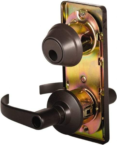 Stanley - Grade 2 Entry Lever Lockset - 2-3/4" Back Set, Key In Lever Cylinder, Brass Alloy, Oil Rubbed Bronze Finish - Top Tool & Supply