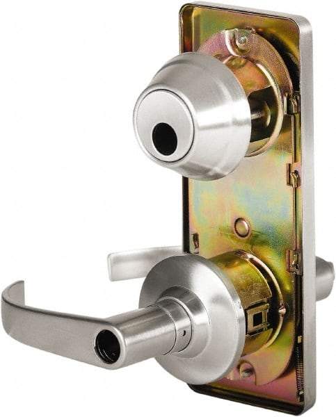 Stanley - Grade 2 Entry Lever Lockset - 2-3/4" Back Set, Key In Lever Cylinder, Brass Alloy, Satin Chrome Finish - Top Tool & Supply