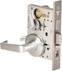 Stanley - Grade 1 All Purpose Lever Lockset - 2-3/4" Back Set, Best SFIC Cylinder, Brass Alloy, Satin Chrome Finish - Top Tool & Supply