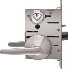 Stanley - Grade 1 Privacy Lever Lockset - 2-3/4" Back Set, Best SFIC Cylinder, Brass Alloy, Satin Stainless Steel Finish - Top Tool & Supply