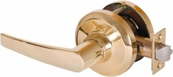 Stanley - Grade 1 Communicating Lever Lockset - 2-3/4" Back Set, Key In Lever Cylinder, Brass Alloy, Bright Brass Finish - Top Tool & Supply