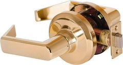 Stanley - Grade 1 Passage Lever Lockset - 2-3/4" Back Set, Keyless Cylinder, Brass Alloy, Bright Brass Finish - Top Tool & Supply