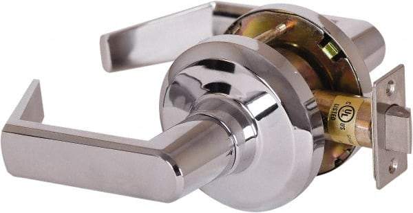 Stanley - Grade 1 Passage Lever Lockset - 2-3/4" Back Set, Keyless Cylinder, Brass Alloy, Bright Chrome Finish - Top Tool & Supply