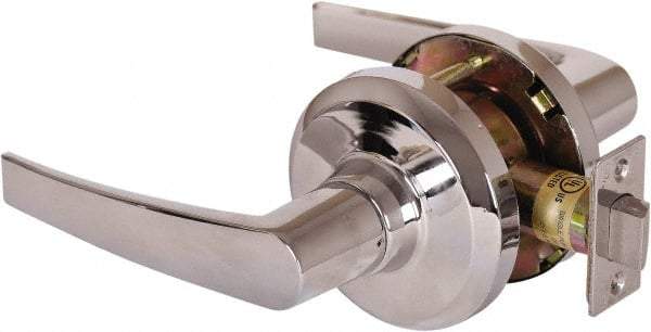 Stanley - Grade 1 Passage Lever Lockset - 2-3/4" Back Set, Keyless Cylinder, Brass Alloy, Bright Chrome Finish - Top Tool & Supply