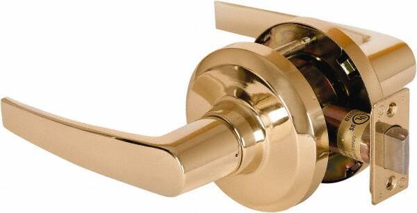 Stanley - Grade 1 Passage Lever Lockset - 2-3/4" Back Set, Keyless Cylinder, Brass Alloy, Bright Brass Finish - Top Tool & Supply