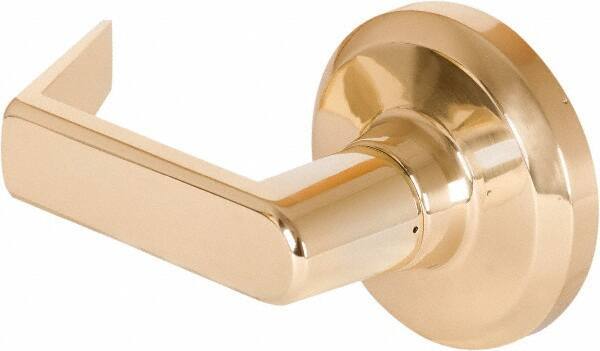 Stanley - Grade 1 Dummy Lever Lockset - 2-3/4" Back Set, Keyless Cylinder, Brass Alloy, Bright Brass Finish - Top Tool & Supply