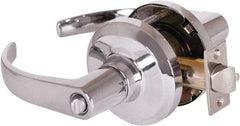 Stanley - Grade 1 Entrance Lever Lockset - 2-3/4" Back Set, Key In Lever Cylinder, Brass Alloy, Bright Chrome Finish - Top Tool & Supply