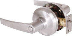 Stanley - Grade 1 Privacy Lever Lockset - 2-3/4" Back Set, Keyless Cylinder, Brass Alloy, Satin Chrome Finish - Top Tool & Supply