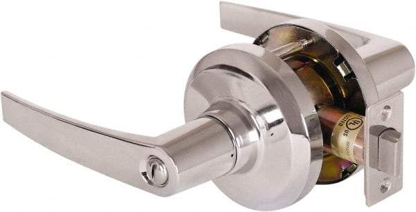 Stanley - Grade 1 Privacy Lever Lockset - 2-3/4" Back Set, Keyless Cylinder, Brass Alloy, Bright Chrome Finish - Top Tool & Supply