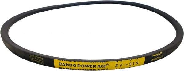 Bando - Section 3V, 3/8" Wide, 48" Outside Length, V-Belt - Rubber Compound, Black, Narrow, No. 3V475 - Top Tool & Supply