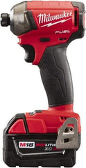 Milwaukee Tool - 18 Volt, 1/4" Drive, 450 In/Lb Torque, Cordless Impact Driver - 3000 RPM, 2 Lithium-Ion Batteries Included - Top Tool & Supply