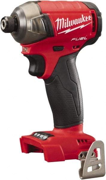 Milwaukee Tool - 18 Volt, 1/4" Drive, 450 In/Lb Torque, Cordless Impact Driver - 3000 RPM, Lithium-Ion, Bare Tool - Top Tool & Supply