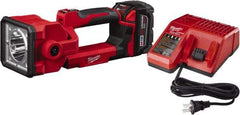 Milwaukee Tool - 18 Volts, 1250 Lumens, Cordless Work Light - Red, 7 hr Run Time - Top Tool & Supply