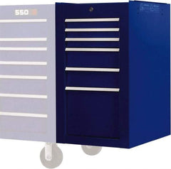 Proto - 6 Drawer Blue Side Cabinet - 19" Wide x 34" High x 25" Deep, Use with Proto Roller Cabinet - Top Tool & Supply