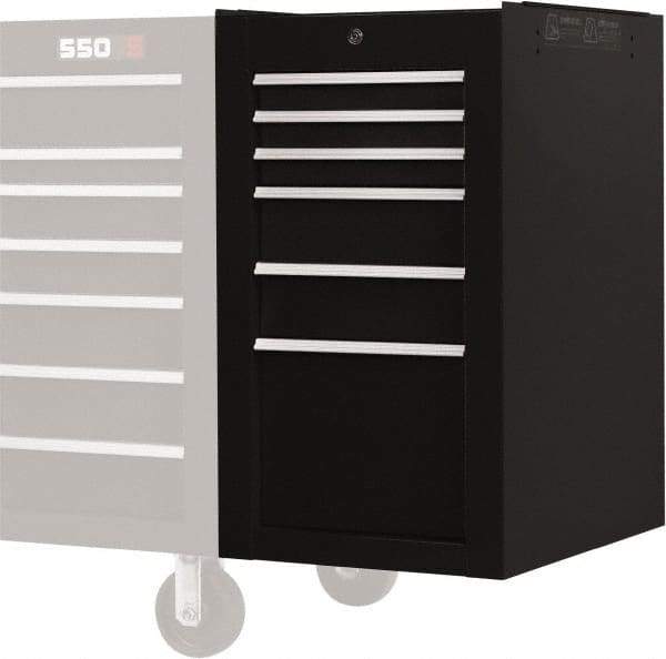 Proto - 6 Drawer Black Side Cabinet - 19" Wide x 34" High x 25" Deep, Use with Proto Roller Cabinet - Top Tool & Supply