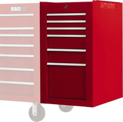 Proto - 6 Drawer Red Side Cabinet - 19" Wide x 34" High x 25" Deep, Use with Proto Roller Cabinet - Top Tool & Supply