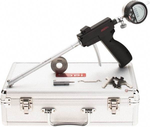 SPI - 0.5 to 0.8", 2.6" Deep, Pistol Grip Electronic Bore Gage Set - Up to 0.00016" Accuracy, 0.0001" Resolution, Includes Indicator - Top Tool & Supply