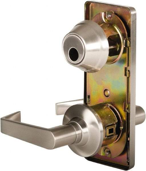 Stanley - Grade 2 Passage Lever Lockset for 1-3/8 to 2" Thick Doors - 2-3/4" Back Set, Keyless Cylinder, Brass Alloy, Satin Nickel Finish - Top Tool & Supply