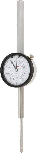 SPI - 2" Range, 0-100 Dial Reading, 0.001" Graduation Dial Drop Indicator - 2.2" Dial, 0.1" Range per Revolution, 0.004" Accuracy, Revolution Counter, Includes NIST Traceability Certification - Top Tool & Supply