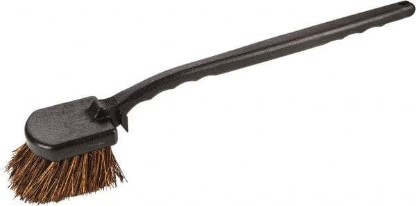 Harper Brush - 2-1/4" Bristle Length, Palmyra Utility Scrub Brush - 3-1/2" x 3-1/2" Long x 3" Wide Head, 20" OAL, Easy Grip Handle, Black, Polypropylene Block - Top Tool & Supply