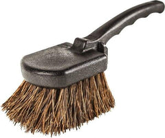 Harper Brush - 2-1/4" Bristle Length, Palmyra Utility Scrub Brush - 3-1/2" x 3-1/2" Long x 3" Wide Head, 10" OAL, Easy Grip Handle, Black, Polypropylene Block - Top Tool & Supply