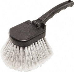 Harper Brush - 2-1/4" Bristle Length, Flagged Plastic Utility Scrub Brush - 3-1/2" x 3-1/2" Long x 3" Wide Head, 10" OAL, Easy Grip Handle, Black, Polypropylene Block, Flagged - Top Tool & Supply