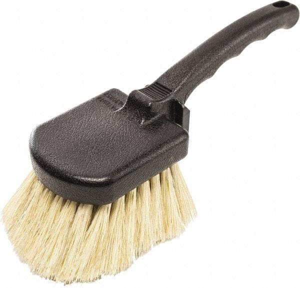 Harper Brush - 2-1/4" Bristle Length, Tampico Utility Scrub Brush - 3-1/2" x 3-1/2" Long x 3" Wide Head, 10" OAL, Easy Grip Handle, Black, Polypropylene Block - Top Tool & Supply