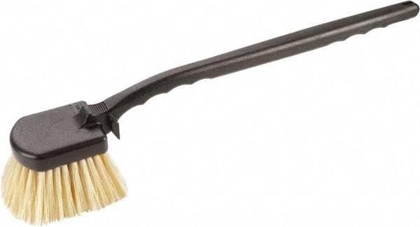 Harper Brush - 2-1/4" Bristle Length, Polypropylene Utility Scrub Brush - 3-1/2" x 3-1/2" Long x 3" Wide Head, 20" OAL, Easy Grip Handle, Black, Polypropylene Block, Flagged - Top Tool & Supply