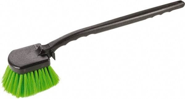 Harper Brush - 2-1/4" Bristle Length, Flagged Plastic Utility Scrub Brush - 3-1/2" x 3-1/2" Long x 3" Wide Head, 20" OAL, Easy Grip Handle, Black, Polypropylene Block, Flagged - Top Tool & Supply