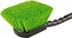 Harper Brush - 2-1/4" Bristle Length, Flagged Plastic Utility Scrub Brush - 3-1/2" x 3-1/2" Long x 3" Wide Head, 10" OAL, Easy Grip Handle, Black, Polypropylene Block, Flagged - Top Tool & Supply