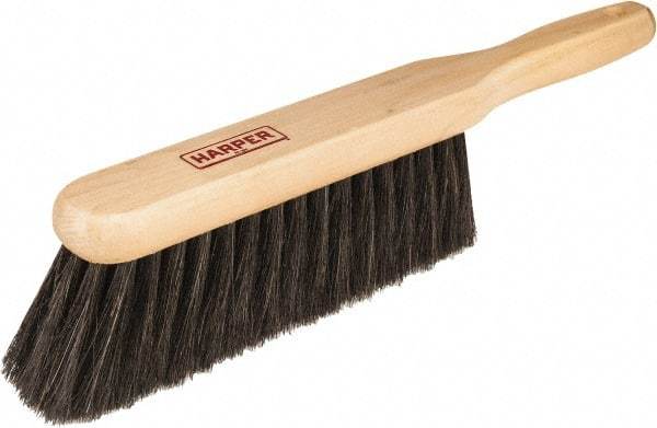 Harper Brush - 14" OAL, Horsehair Counter Brush - 2-1/4" Bristle Length, 8" Long x 1-3/4" Wide Head, Straight Wood Handle, Black - Top Tool & Supply