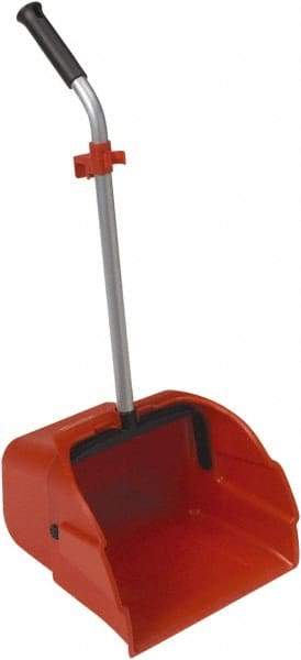 Harper Brush - 14" Wide x 13" Deep x 32" High Handheld Dustpan - Plastic Body, 25" Aluminum Handle, Red - Top Tool & Supply