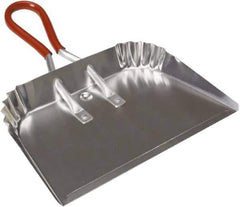 Harper Brush - 17" Wide x 10" Deep x 4" High Handheld Dustpan - Aluminum Body, 9" Aluminum Handle, Silver - Top Tool & Supply