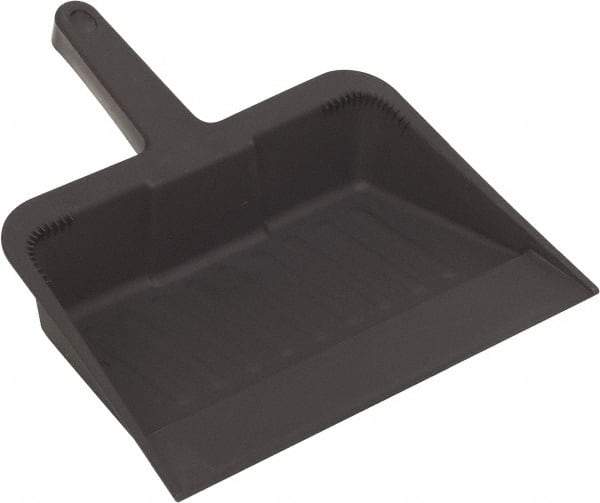 Harper Brush - 12" Wide x 7" Deep x 5" High Handheld Dustpan - Plastic Body, 5" Handle, Black - Top Tool & Supply