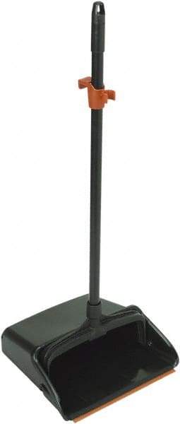 Harper Brush - 12" Wide x 12" Deep x 36" High Upright Dustpan - Plastic Body, 28" Aluminum Handle, Black - Top Tool & Supply