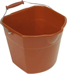 Harper Brush - 17 Qt, Plastic Rectangular Red Single Pail with Pour Spout - Handle Included, 13" Top Length - Top Tool & Supply