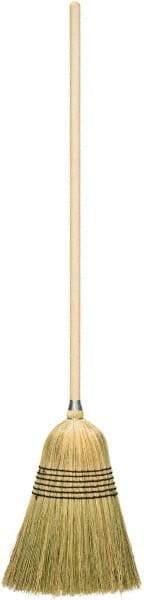 Harper Brush - 56" OAL Corn Bristle Broom - 39" Long Wood Handle, 17" Bristle Length, 14" Wide - Top Tool & Supply