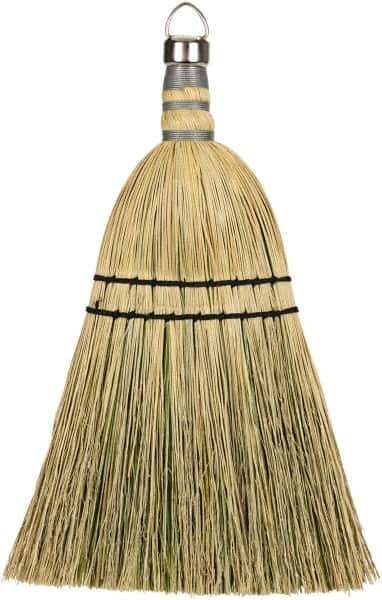 Harper Brush - 12" OAL Corn Blend Bristle Whisk Broom - 10" Bristle Length, 8" Wide - Top Tool & Supply