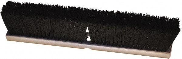 Harper Brush - 18" Medium Duty Synthetic Push Broom - 3" Bristle Length, Wood Block, Threaded Handle Connection, Handle Sold Separately - Top Tool & Supply