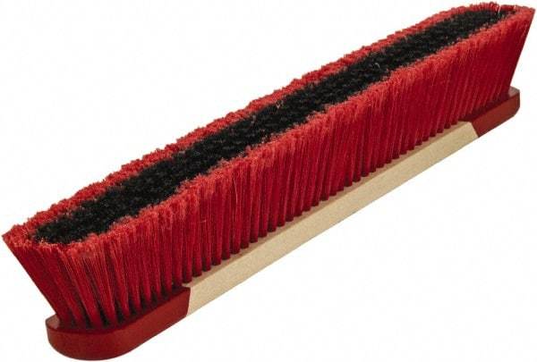 Harper Brush - 24" Medium Duty Synthetic Push Broom - 3" Bristle Length, Wood Block, Bolt-On Handle Connection, Handle Included - Top Tool & Supply